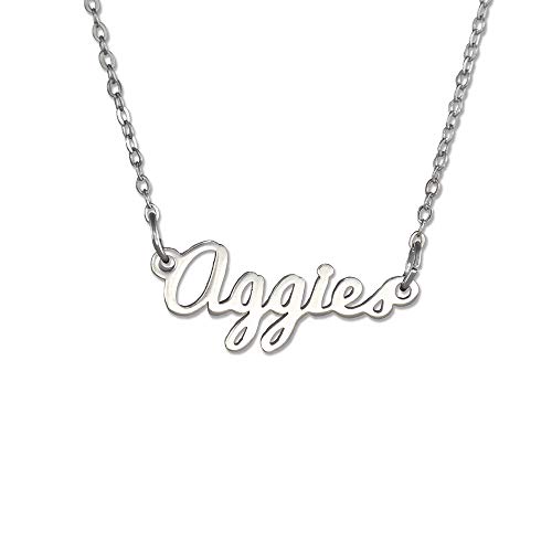 Fan Frenzy Gifts UC Davis Aggies Sports Script Silver Colored Necklace
