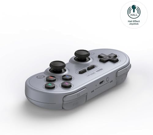 8Bitdo Sn30 Pro Wireless Bluetooth Controller, Hall Effect Joystick Update, Retro Gamepad for Switch/Switch 2, PC, Steam Deck, Android, Raspberry PI, iPhone, iPad, macOS and Apple TV (Gray Edition) - 1