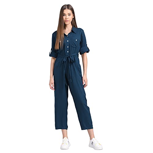 Image of THE DRY STATE Women's Smocked Jumpsuit Shoulder Tie Up