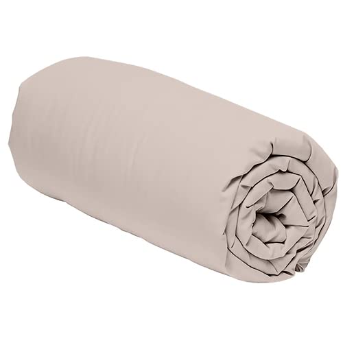 Duquennoy & Lepers - Drap Housse 2 Personnes- Bonnet 27 cm - Percale 80 Fils - Plusieurs Tailles et Couleurs (140 x 190 CM, Beige) Cover