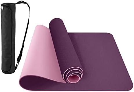ComFy Mat Yoga – Non-Slip Premium TPE Yoga [Bonus Waterproof Carry Bag] – Eco-Friendly Workout for Pilates, Meditation, Women, Men – Fitness Exercise , 183cm x 61cm x 6mm (Purple/Pink)