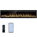 Kentsky 80" WiFi Electric Fireplace Inserts, Recessed and Wall Mounted Fireplace Heater W/Adjustable Flame Color & Brightness, Thermostat, 9H Timer, App and Remote Control, 750/1500W