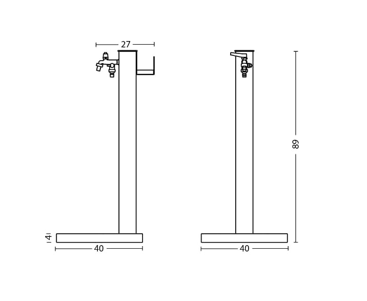 BELFER FONTAINE À COLONNE AVEC BASE ET PORTAGOMME 42/QRRB