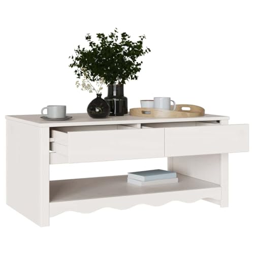 Table basse blanche de salon Drammen idéale pour vos soirées canapé - 4