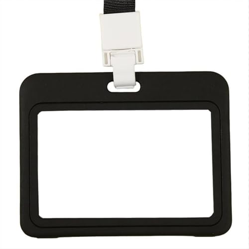 Rexcp 3 Pcs Id Card Holder,Office,School Id,Work,Credit Card,Double-Sided Transparent Window Horizontal Hard Shell Waterproof Card Holder(Horizontal Black).