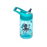 EcoVessel SPLASH Tritan Plastic Kids Water Bottle with Straw, Leak Proof Flip Top Lid, and Carry Handle Kids Cups Sports Water Bottle 12 oz (Underwater)