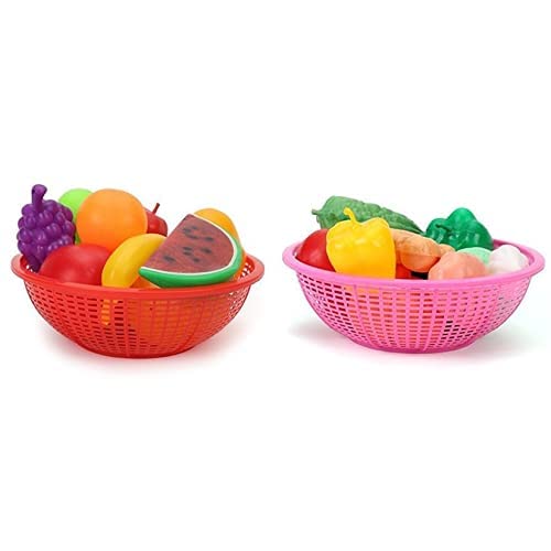 Ratnas Fruit Set Basket 12 Pieces, Let Your Child Learn About Different Fruits and Recognise Them & Premium Quality Vegetable Set Basket for Kids - 15 Pieces (Multicolour) (B085PC9VNP) Amazon Price History, Amazon Price Tracker