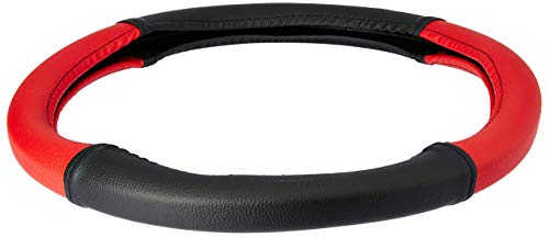 Image of Ring Type Car Steering Wheel Cover (Black and Red) for Mahindra e2o Plus