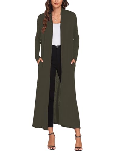 Image of Bluetime Women Floor Length Open Front Cardigan