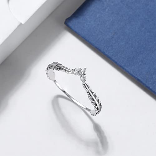 Ginger Lyne Collection V Shape Leaf Enhancer Band Sterling Silver Anniversary Wedding Ring for Women2