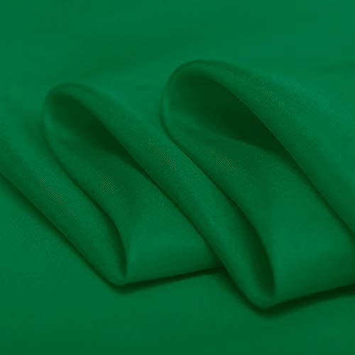 F.D.Silk 8MM 100% Mulberry Emerald Green Silk Habotai Fabric by The Yard, 48 Colors, DLF0821