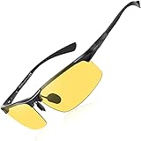 DUCO Men's Carbon Fiber Night Driving HD Polarized Glasses for Men Night Vision Anti Glare UV400 Protection DC8277