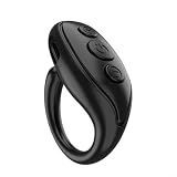 BEAZOOM Wiederaufladbar für Mini für Ring-Fernbedienung, Seitenumdrehung, für kompakte Fingerspitzen-Clicker-Videoaufnahmen & Fotos, stabile Verbindung bis zu 10 m, Rosa (schwarz)