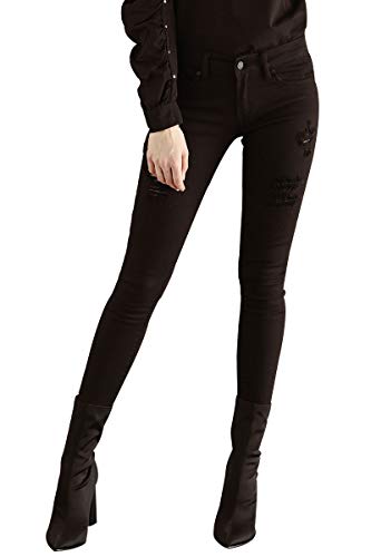 Kan Can Women's Low Rise Ankle Skinny Jeans - Distressed - KC6050