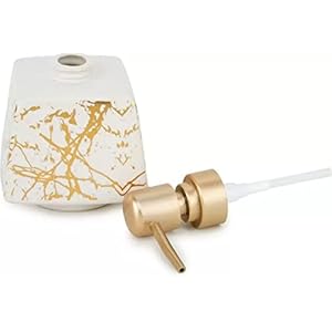 SKYWALK Modern Style Ceramic Liquid Soap Dispenser for Bathroom & Kitchen (250 ml)(Metallic Gold)