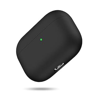 Miracase AirPods Pro ケース AirPods Pro イヤホン 液状シリコンケース 耐衝撃 三重層保護 分離式 LED可視 ワイヤレス充電対応 (黒)