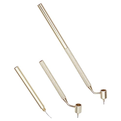 GORGECRAFT 2PCS 9mm Fine Line Precision Touch up Painting Pen Detailing Fluid Writer Paint Applicator Portable Drawing Pen Gold Construction Slanting Tip for Rock Chips Scratch Repair Splitter