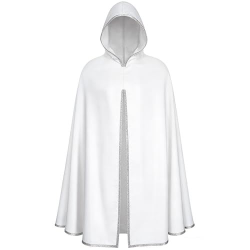 Cape élégante adulte blanche accessoire de scène et costume de cosplay
