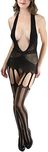 Image of ToBeInStyle Women's Bodystocking Bustier Garter Lingerie Suspender Thigh High Stockings