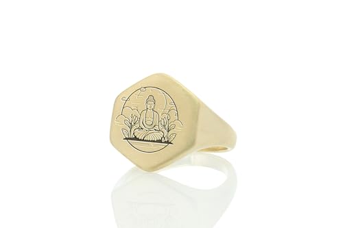 Bague Bouddha en Or 14k : un bijou spirituel de haute joaillerie pour homme et femme