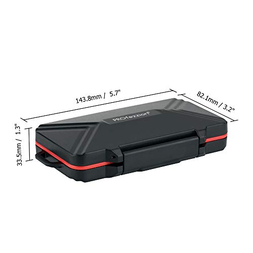 Image of PROfezzion 48 Slots Universal Weatherproof Memory Card Carrying Case Anti-Shock Storage Holder for SD Micro SD CF Cfast XQD Nano Sim Huawei Nano Memory MSD TF CompactFlash Cfexpress SDXC SDHC Cards