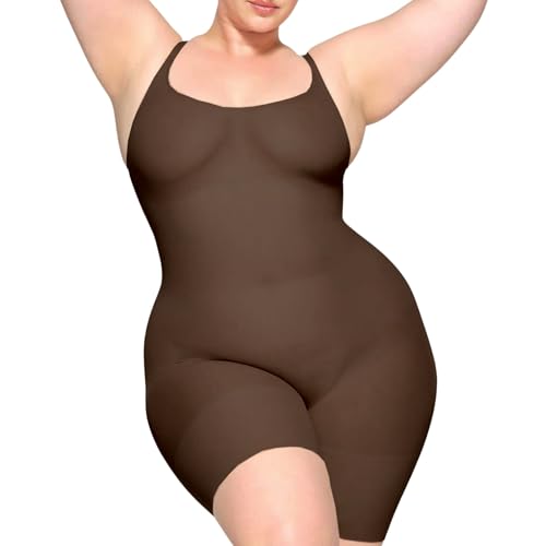 Image of Shapewear Bodysuit for Women Tummy Control - Body Sculpting Shaper Tank Top Brief and Midthigh - Seamless Snatched Waist Slimming, Butt Lifting