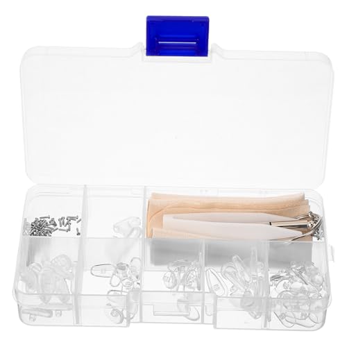 TOVINANNA Kit de Reparación de Gafas 5 Almohadillas Nasales Pequeñas de Silicona Transparente Antideslizantes para Puente Nasal, Soporte Cómodo para Monturas y Gafas de Sol