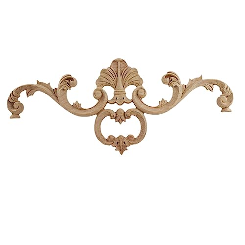 Calcomanía de talla madera 30x13cm y apliques florales para gabinetes y paredes