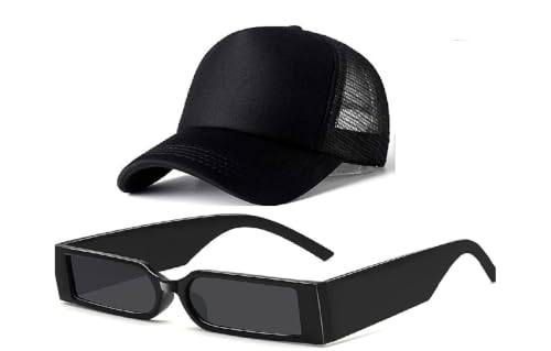 Image of Black Baseball Cap with Leather Patch, Casual Unisex Sports Hat, Adjustable Fit-Free Size