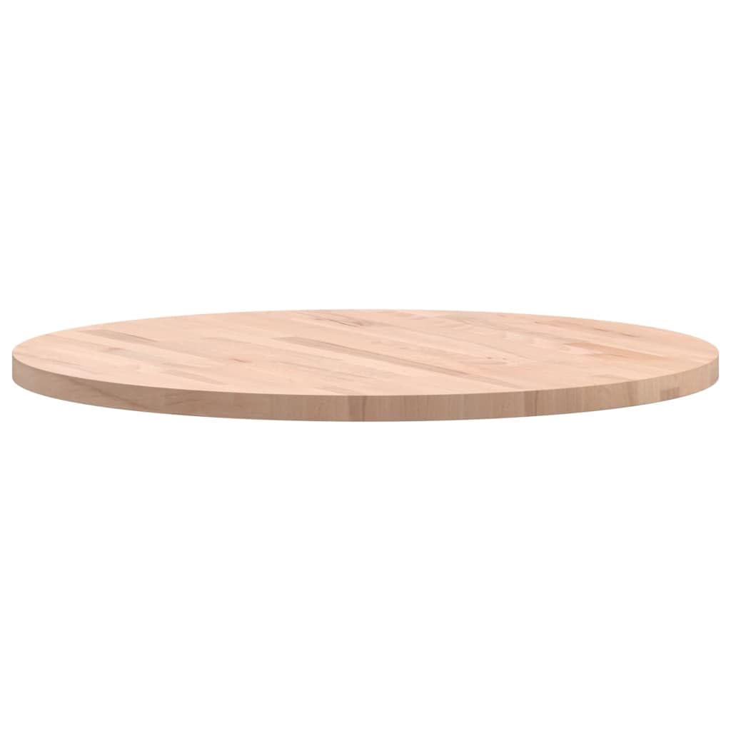 vidaXL Tablero Redondo, Superficie de Mesa Auxiliar, Tablero de Mesa de Centro, Tablero de Muebles de Repuesto, Madera Maciza de Haya Ø70X2,5 cm