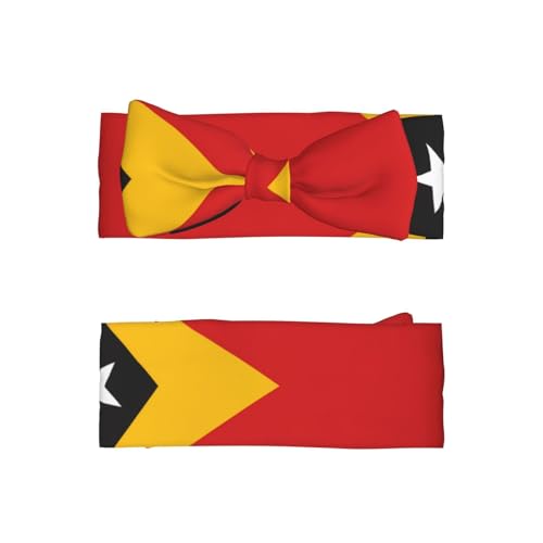 Flag of Timor-Leste Baby Bow Headband. Comfortable baby headband, suitable for daily wear and photo props.2