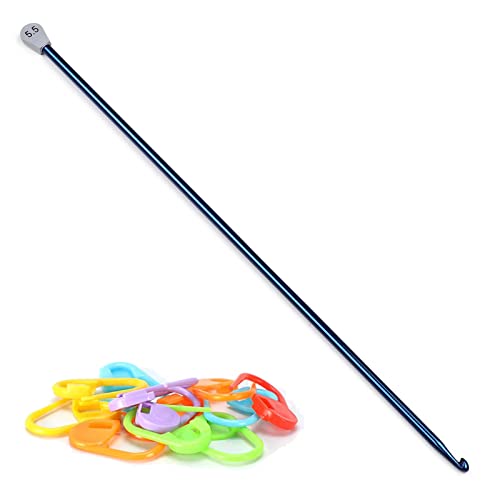 Image of Tunisian Crochet Hook 7.0 mm, Aeelike Extra Long Afghan Hook Aluminum Durable for Beginners and Crochet Hook Lovers,Tunisian Knitting Needles for Crocheting Blankets Scarves Bags Sweater