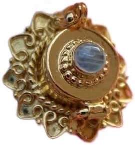 Rainbow Moonstone Poison Box Ring Flower Design Pill Box Ring Gold Filled Ring Gold Plated Ring Expensive Gift Ring Locket Ring Openable Box Ring Secret Ring Message Ring Golden Hearts Design Ring
