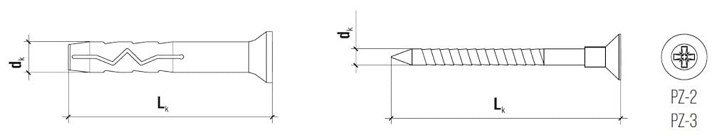 KLIMAS Tassello a Percussione 8 x 80 - 100 Pezzi, Tassello a Croce Premontato