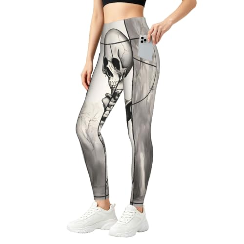 Pantalones de yoga elásticos que no se transparentan y llevan bolsillos para móvil
