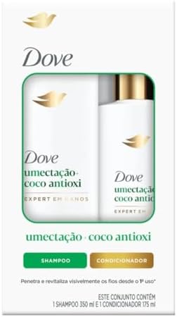 Kit Dove Umectação+Coco Antioxi Expert em Danos Shampoo 350ml+Con...