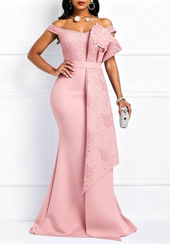 Image of Floor-Length Pearl Sleevelevess A-Line Women's Maxi Dress Long Dress