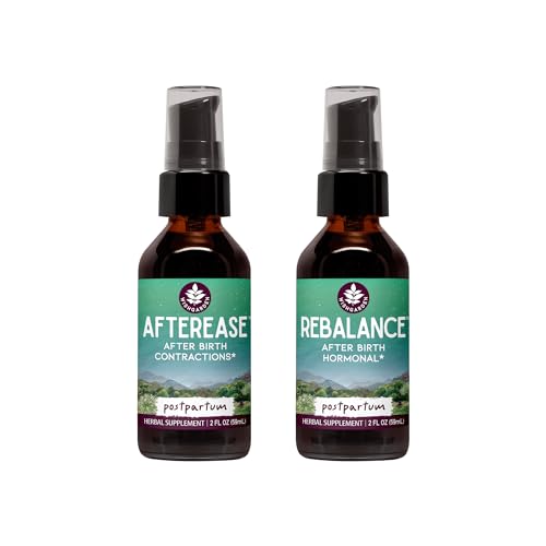 Image of WishGarden AfterEase Postpartum Contraction Drops + ReBalance Postpartum Hormone Level Support (2-2oz Bundle)