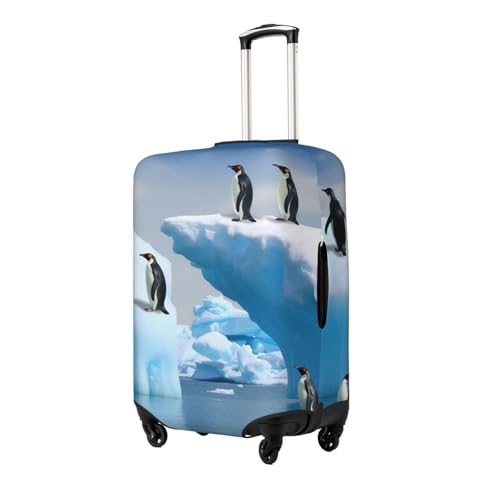 Penguins On The Iceberg Luggage Cover Washable Stretch Suitcase Protector Anti-Scratch Travel Luggage Sleeve Elastic Baggage Cover Fits 18-32 Inch2