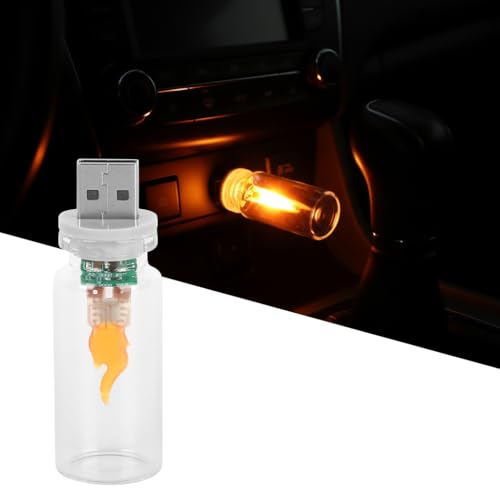 Image of STHIRA USB Flame Effect LED Light Flickering Flameless USB Light Car Light Touch Light Portable 64x22mm Night Light for Bedroom Ambient Light for Car Interior