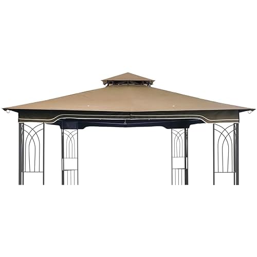 SCOCANOPY Replacement Gazebo Canopy for 10 x 12 Regency II Patio Gazebo Model L-GZ798PST,L-GZ798PST-E,A111014400,A101004104,A101004105 (Khaki)