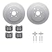 Dynamic Friction Company Rear Geospec Brake Rotors with 5000 Euro Ceramic Brake Pads includes Hardware 4612-13028