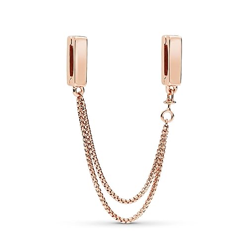 Evita Caídas de Abalorios con el Charm de Clip Pandora Cadena de Seguridad 787601-05 Rosa