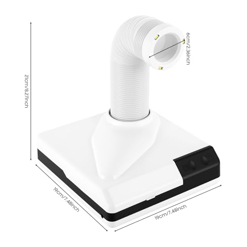 Colector de polvo de uñas con manguera de gran calibre y potente succión de 60W 4