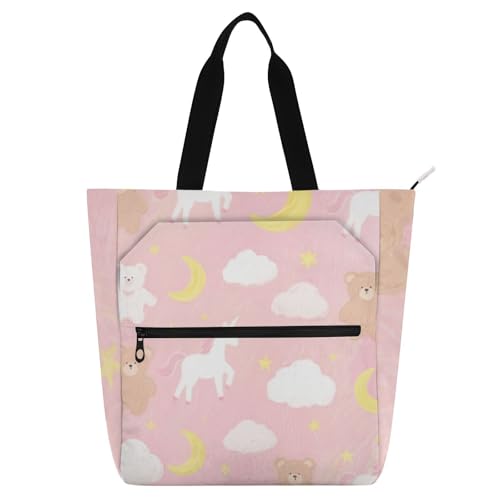 Bolsa de mano para niños impermeable con unicornios de dibujos animados ideal para ir a la escuela