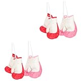 Abaodam Weihnachtsbaumanhänger 4 Paar Mini-Boxhandschuhe Rosa Weihnachtsdekoration Rosa Deko Auto-Ornament Boxparty-Geschenke Urlaubsdekoration Boxhandschuhe-Ornament Rote Boxhandschuhe