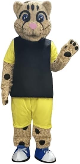 Cheetah Mascot Costumes for Mens & Womens Suit in Black Jersey Adult Size Costume & COOLING FAN