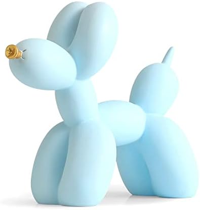 OTANG Balloon Dog Statue Collectible Figurines Art Modern Sculpture, Cute Golden Nose Dog Animals Resin Crafts Handmade Ornament Home Decor Accents(Light Blue,9,7,3.5in)