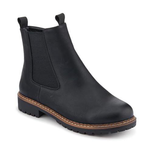 Pavers Wide Fit Slip On Boots With Side Zip - Black Size 7