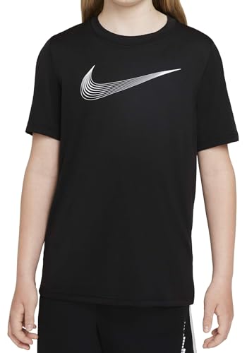 Nike Dri-FIT Big Kids' (Boys') Short-Sleeve Training Top (Small, Black/White)